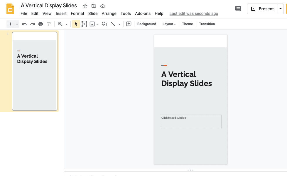 How To Make A Slide Vertical On Google Slides