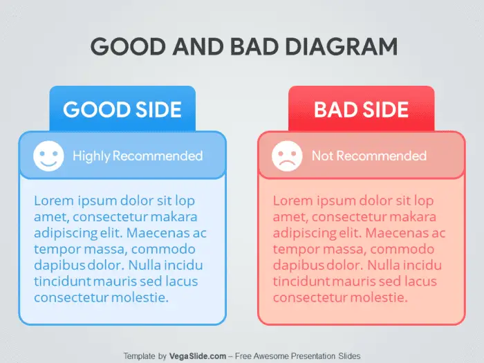Good and Bad Diagram PowerPoint Template