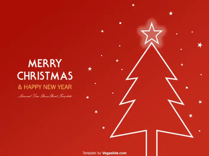 Animated Minimal Line Christmas Tree PowerPoint Template