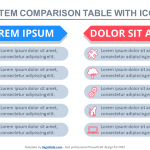 5-Item Comparison Table With Icons PowerPoint Template