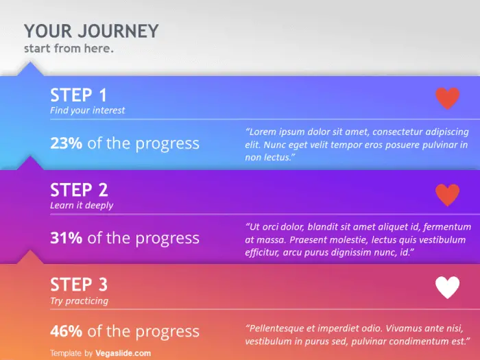 3 Steps Colorful PowerPoint Template