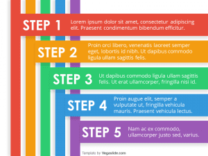 5-Step Colorful Stripes PowerPoint Template