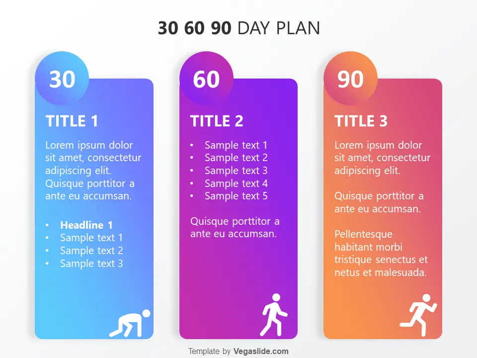 Refreshing 30 60 90 Day Plan PowerPoint Template Vegaslide