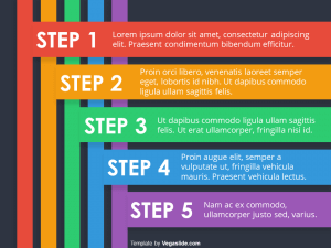 5-Step Colorful Stripes PowerPoint Template