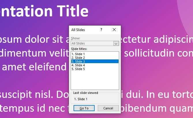 How to Jump to a Specific Slide in PowerPoint - Vegaslide