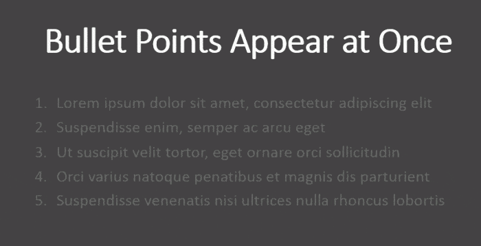How to Make Bullet Points Appear at Once in PowerPoint
