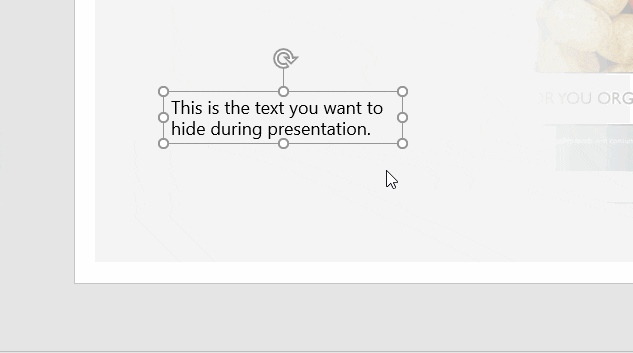 hide text before animation in powerpoint