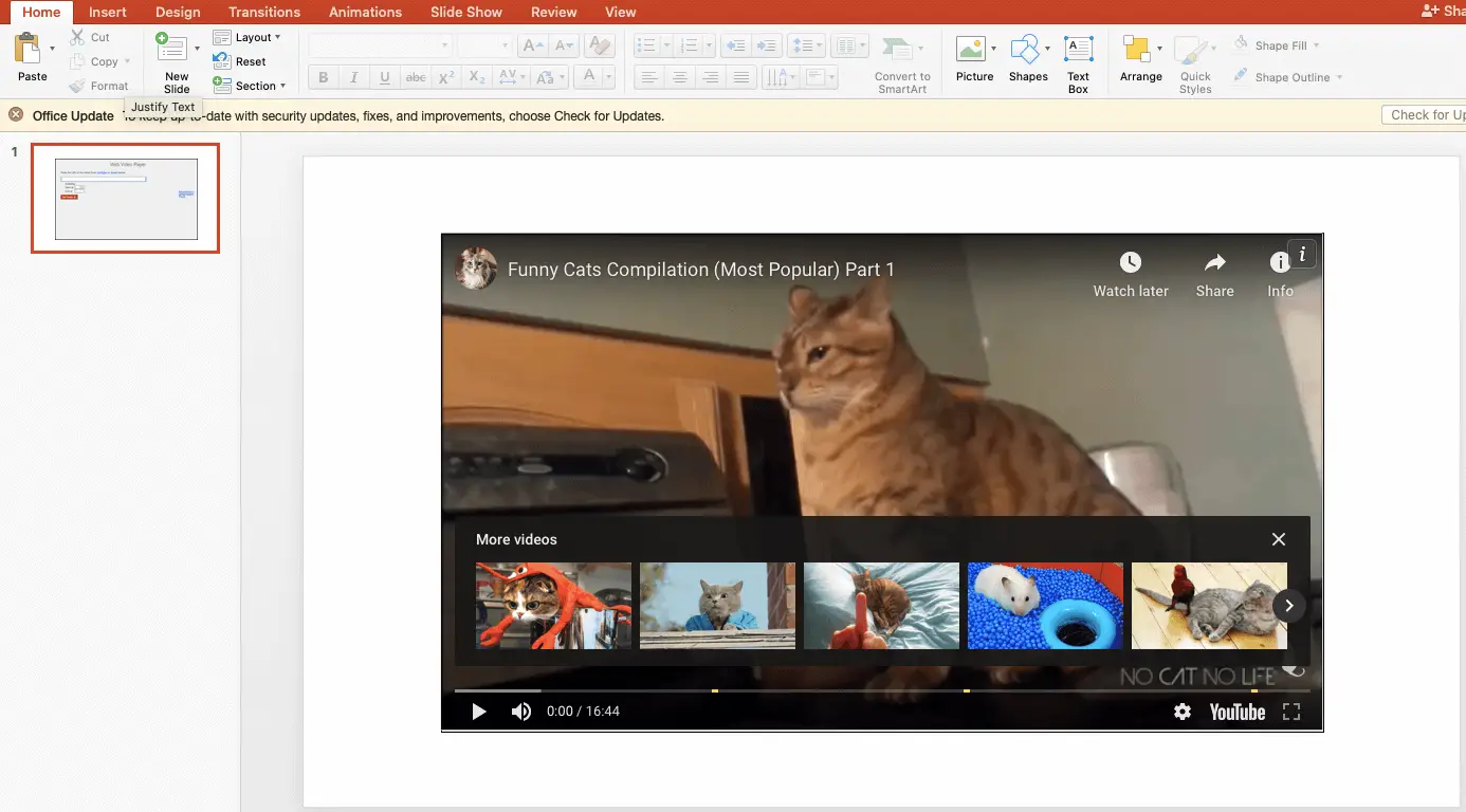 how to add video to powerpoint from youtube mac
