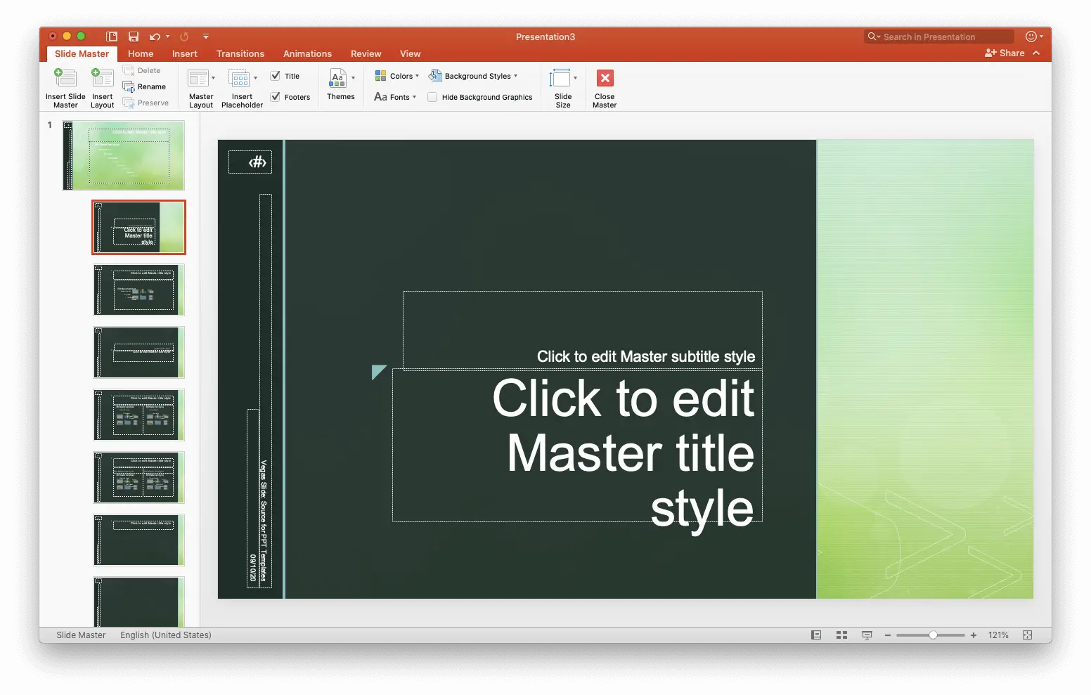 Display edit master slides powerpoint option
