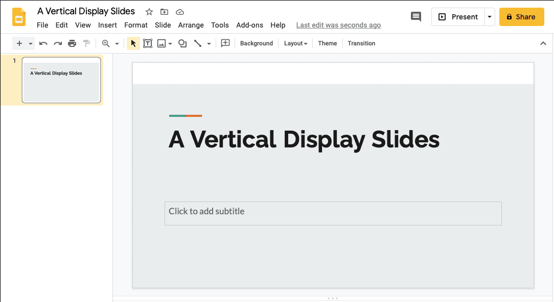 Google Slides Vertical