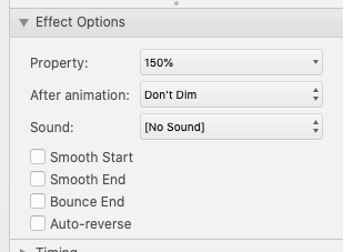 animation on powerpoint option