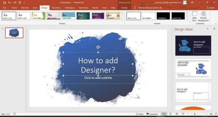 Powerpoint Designer Slide