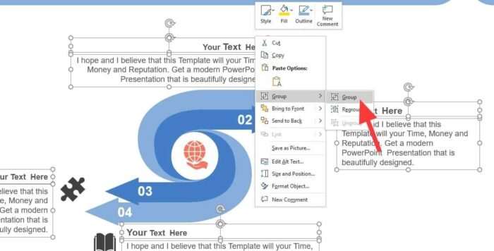 How to Group Multiple Objects in PowerPoint into One