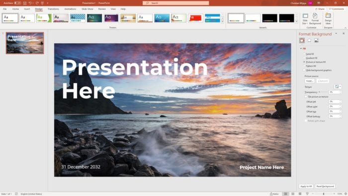 How to Change PowerPoint Background with a Custom Photo - Vegaslide