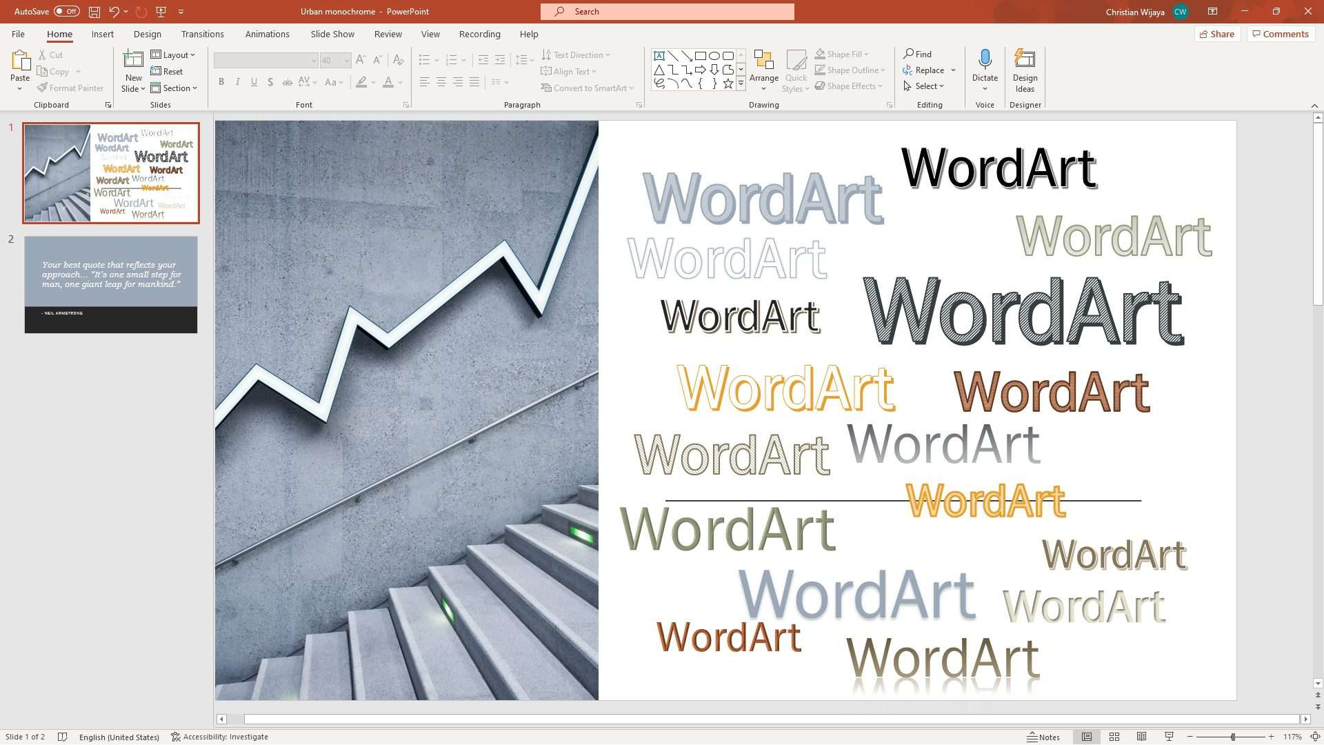 How to Add WordArt Text Style in PowerPoint - Vegaslide