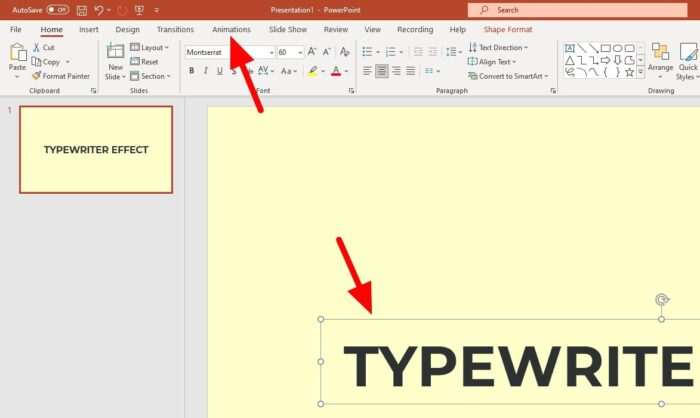 How to Make a Typewriter Animation on PowerPoint Text