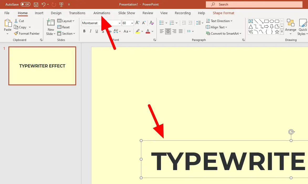 How to Make a Typewriter Animation on PowerPoint Text - Vegaslide