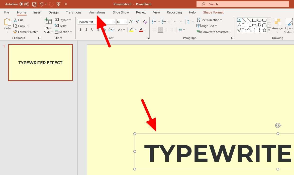 type text animation powerpoint