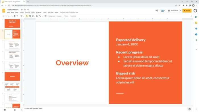 how to make google slides presentation portrait