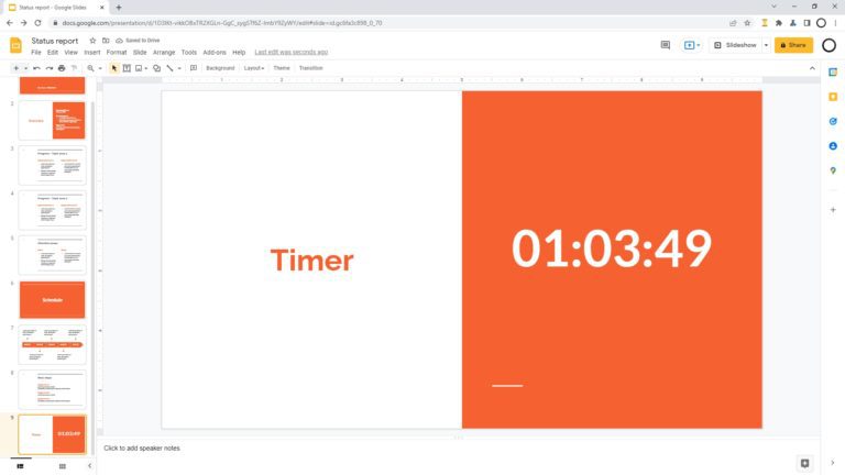 google slides presentation timer