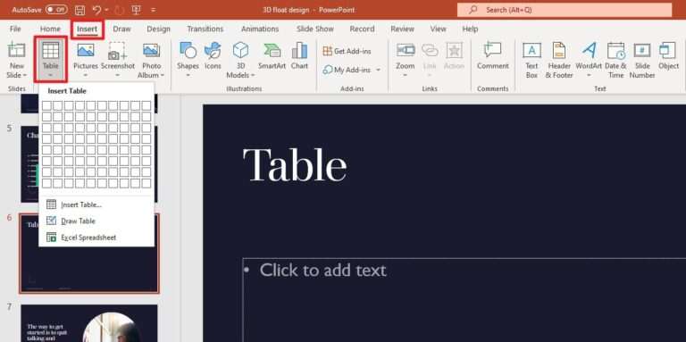 How to Create a Table Directly in PowerPoint - Vegaslide