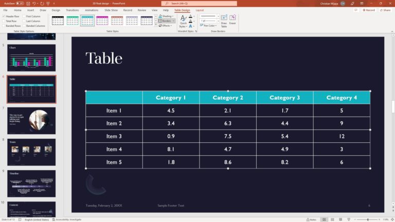 How to Create a Table Directly in PowerPoint - Vegaslide