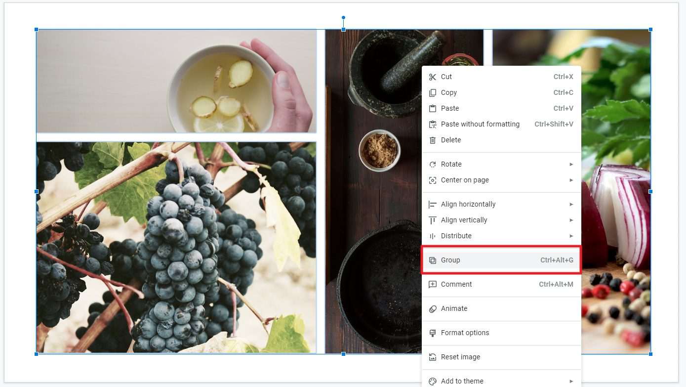 how-to-group-multiple-images-in-google-slides-vegaslide