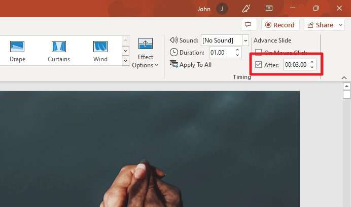 powerpoint slides automatically advance