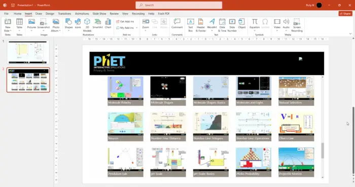 How to Add PhET Interactive Simulation into PowerPoint