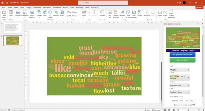 How to Generate Word Cloud in PowerPoint