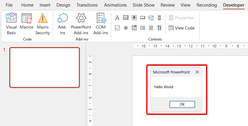 how to create powerpoint presentation using vba code