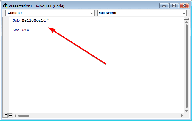 how to create powerpoint presentation using vba code