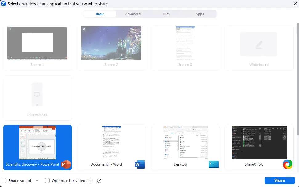 zoom share powerpoint not full screen