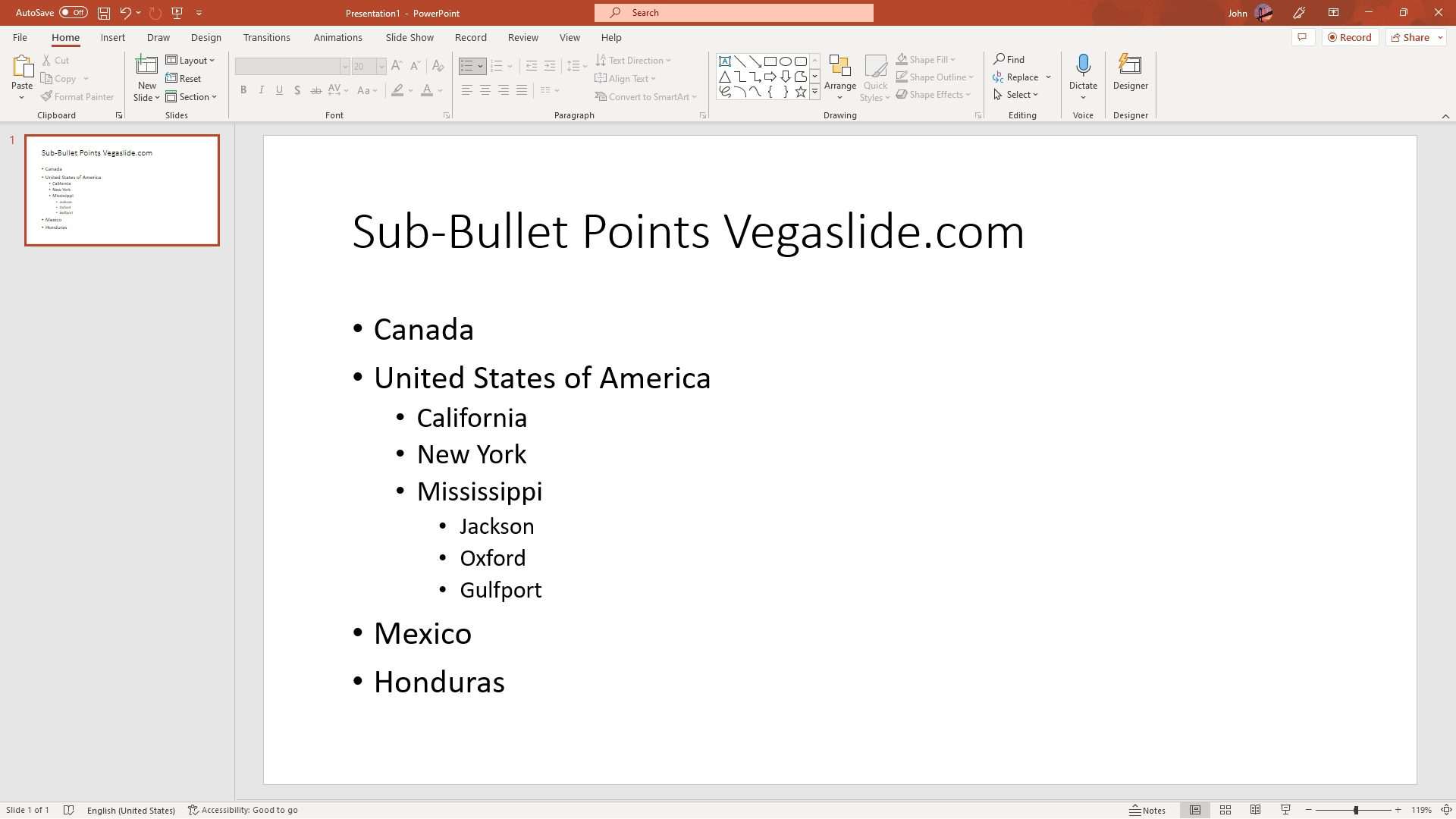 bullet points shortcut in powerpoint