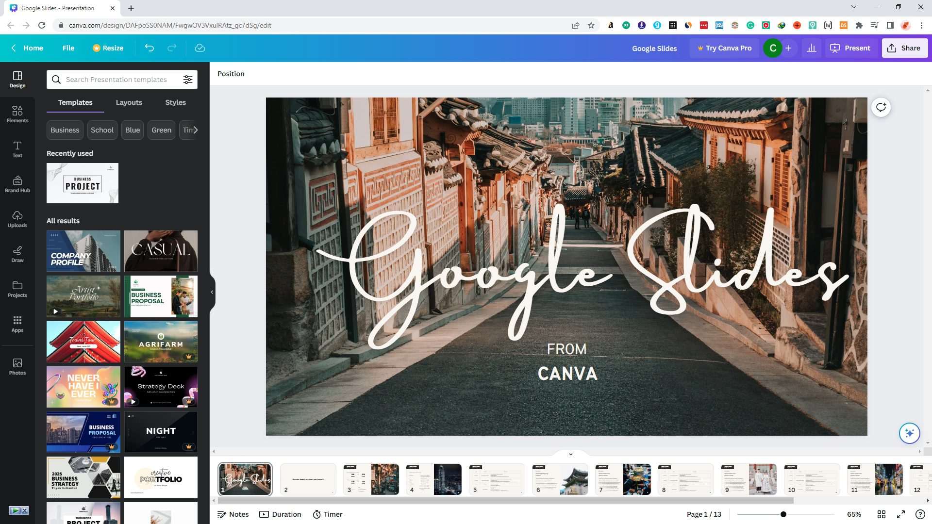 how to transfer canva presentation to google slides