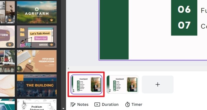 how to make a presentation loop in canva