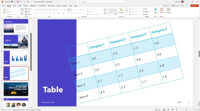 How to Rotate Tables in PowerPoint